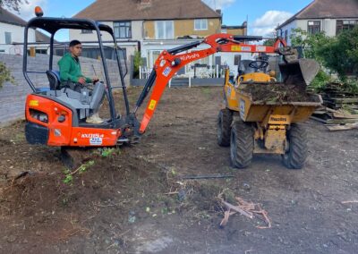 mini digger and driver